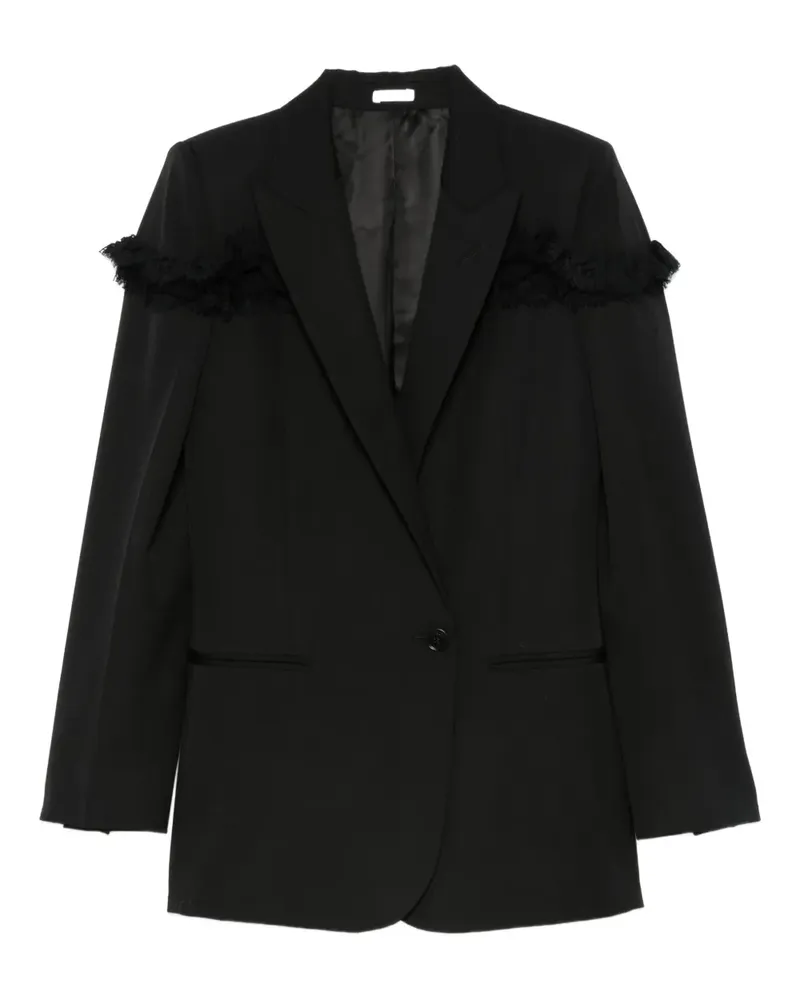 Alexander McQueen Einreihiger Blazer mit Fransen - Schwarz Schwarz