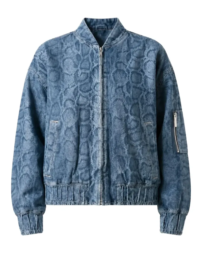 Liu Jo snake-pattern denim jacket - Blau Blau
