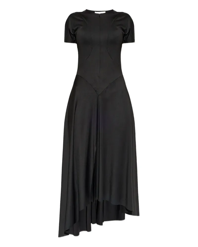 Victoria Beckham Midikleid mit asymmetrischem Saum - Schwarz Schwarz
