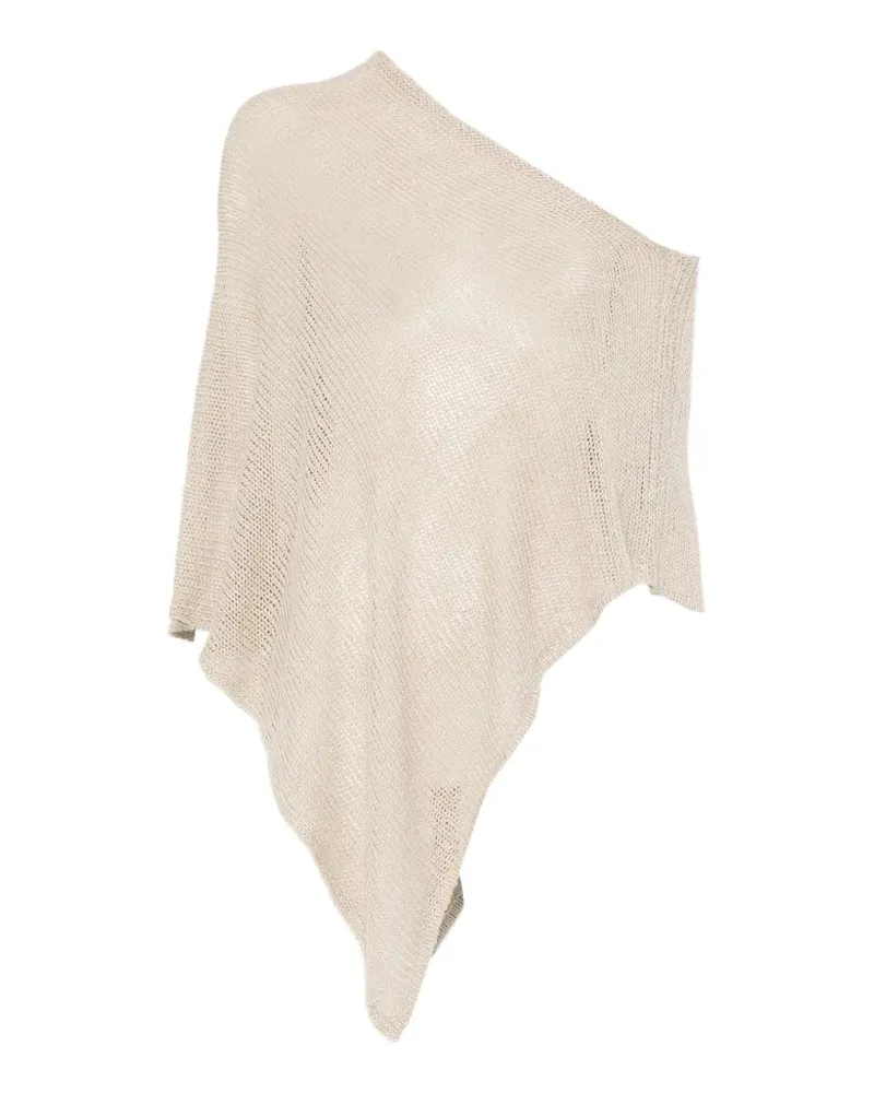 Enza Costa open-knit asymmetric poncho - Nude Nude