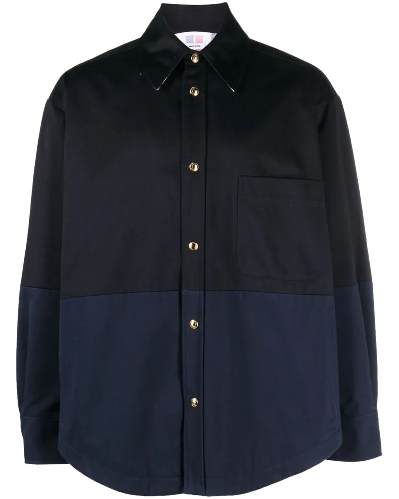 Thom Browne Hemd aus Gabardine Blau