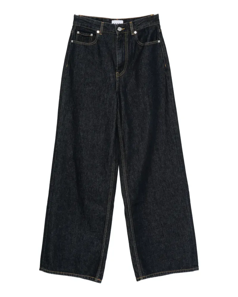 Ganni Jeans mit Logo-Patch - Blau Blau
