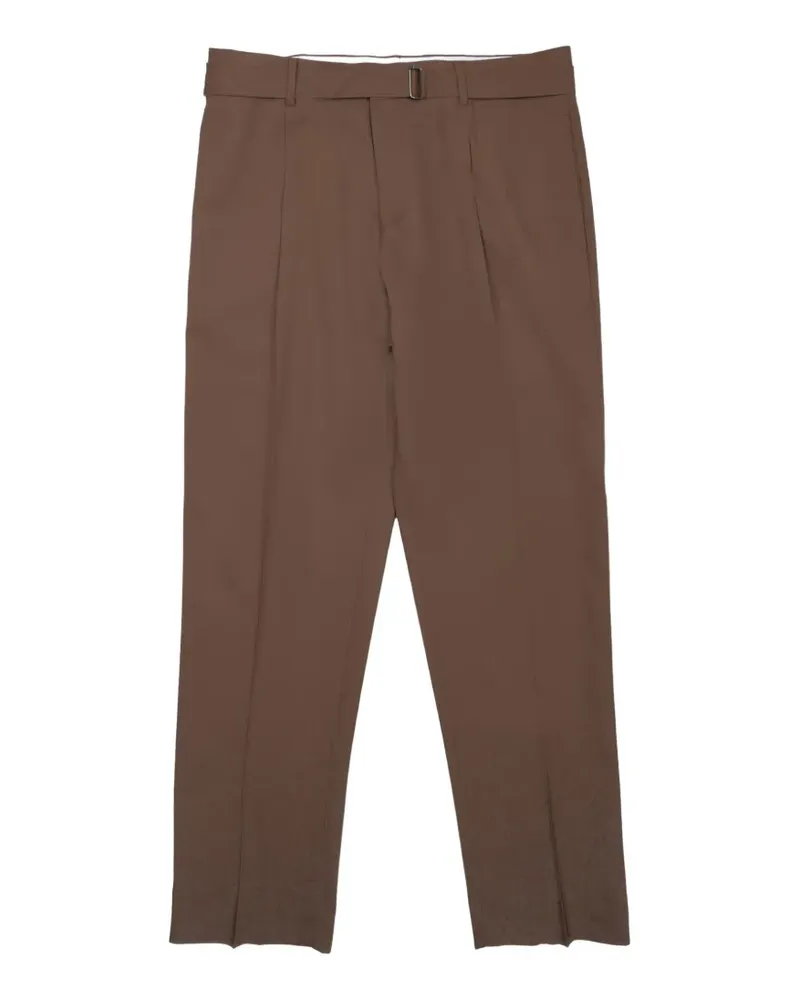 Be Able Andy pleated-design belted trousers - Braun Braun