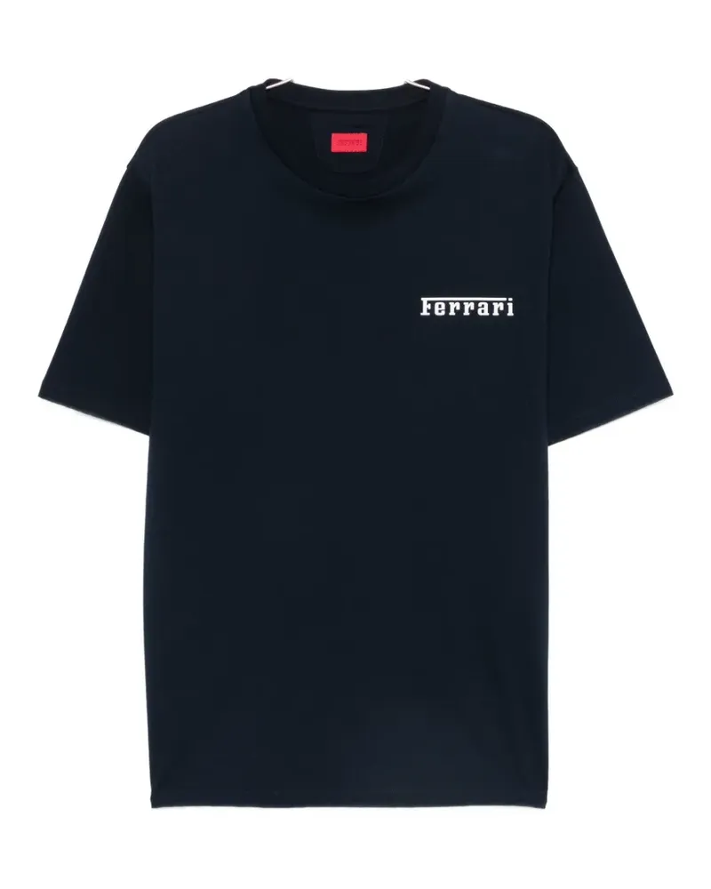 Ferrari logo-print T-shirt - Blau Blau