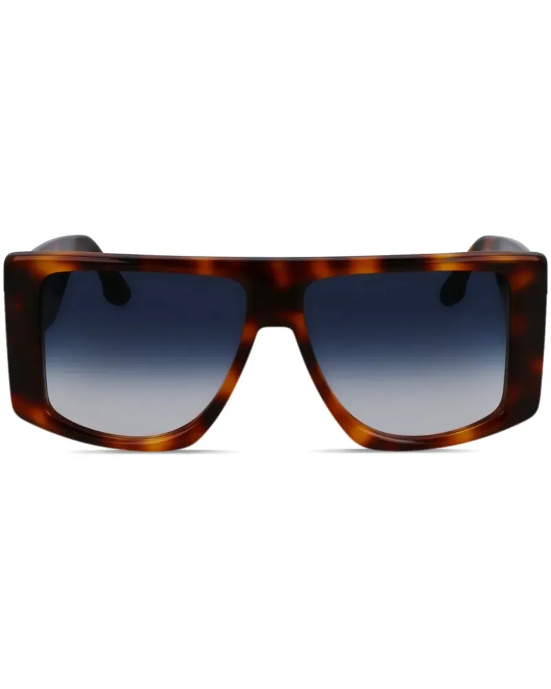 Victoria Beckham Sonnenbrille mit Logo-Schild - Braun Braun