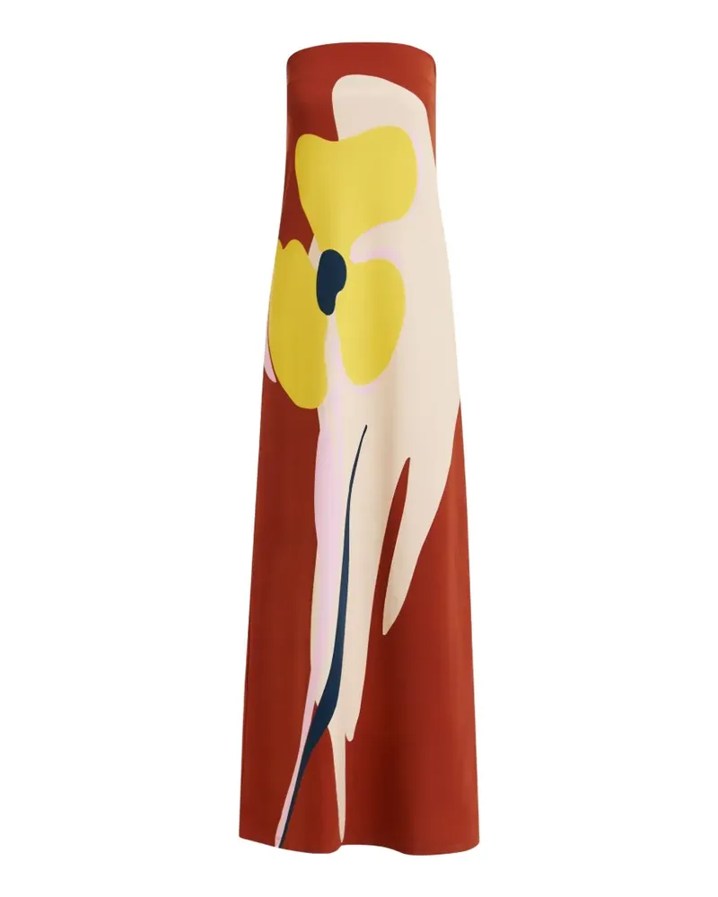 Essentiel Jannick floral-print strapless maxi dress - Braun Braun