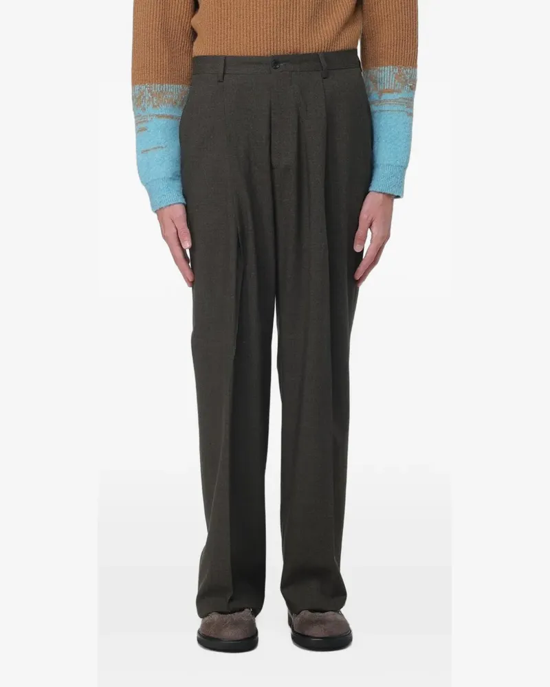 PAURA Egon Hose mit Falten - Grün Grün