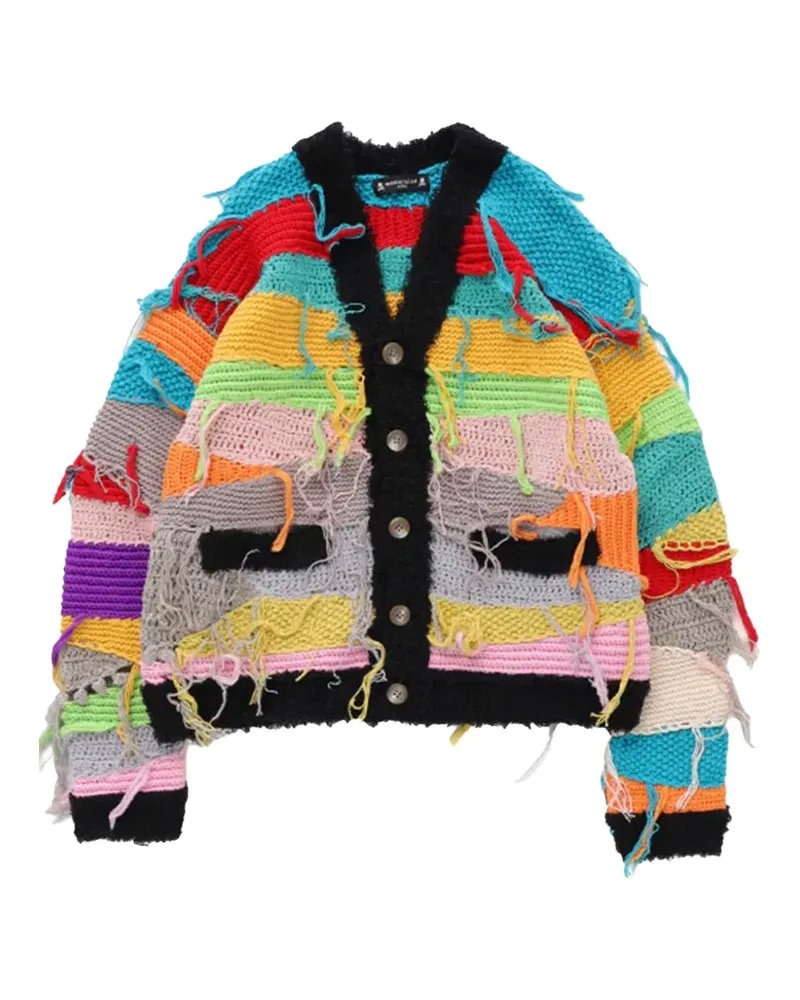 Mastermind Japan patchwork distressed cardigan - Grau Grau