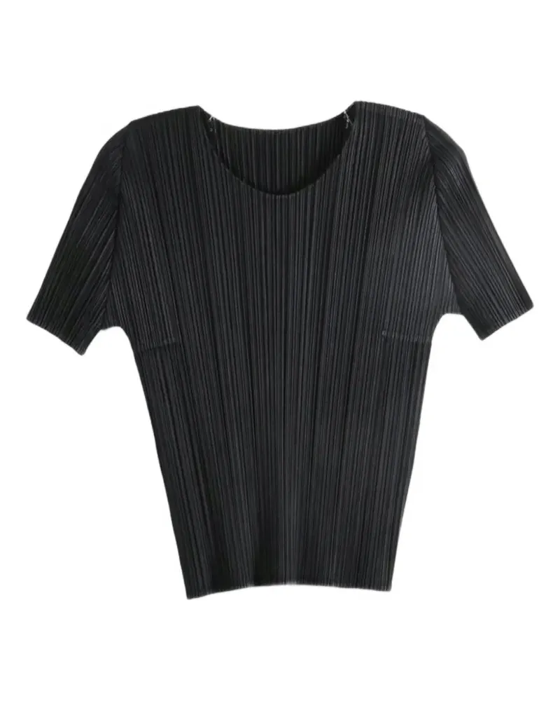 Issey Miyake pleated T-shirt - Schwarz Schwarz
