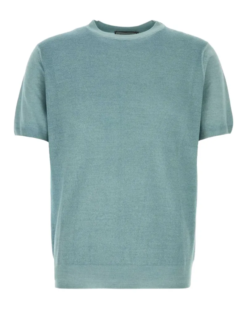 Canali T-Shirt mit rundem Ausschnitt - Blau Blau