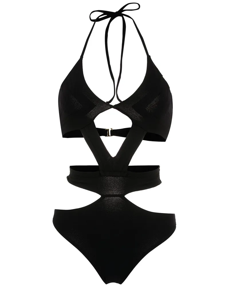 Amir Slama Badeanzug mit Cut-Outs - Schwarz Schwarz