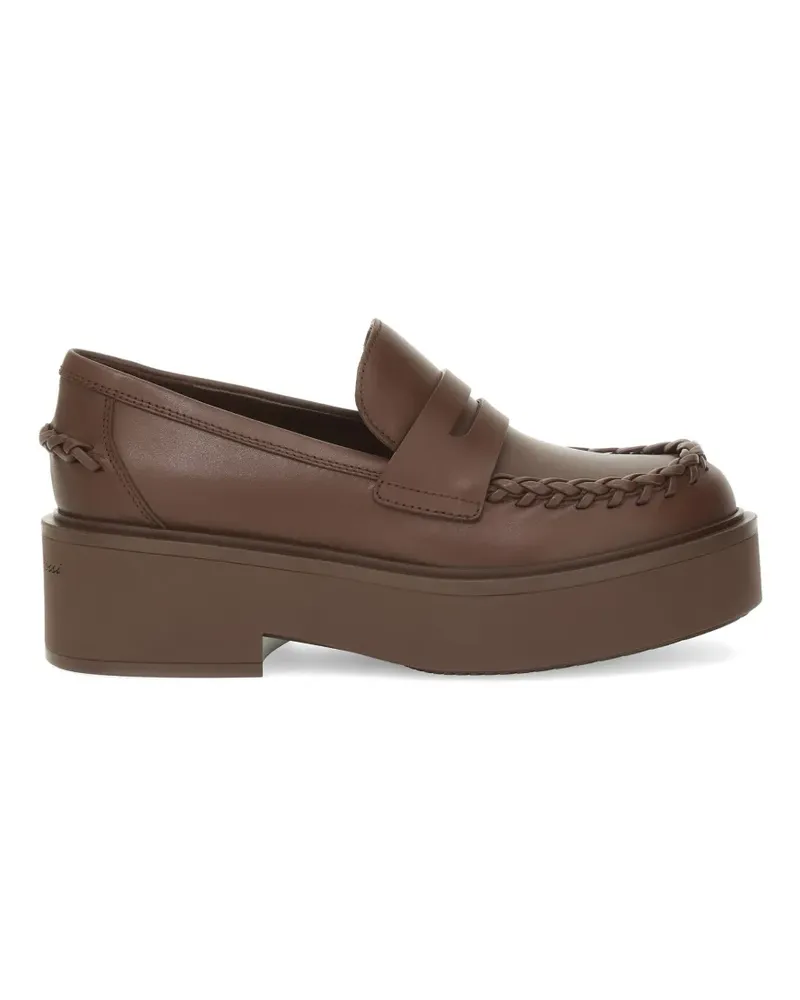 Gianvito Rossi Yuna Loafer mit Flechtdetail - Braun Braun