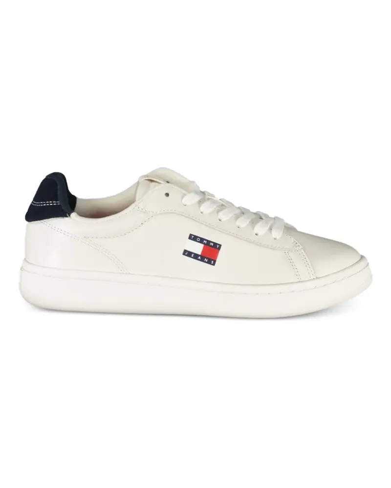 Tommy Hilfiger Archive Court logo-patch leather sneakers - Weiß Weiß