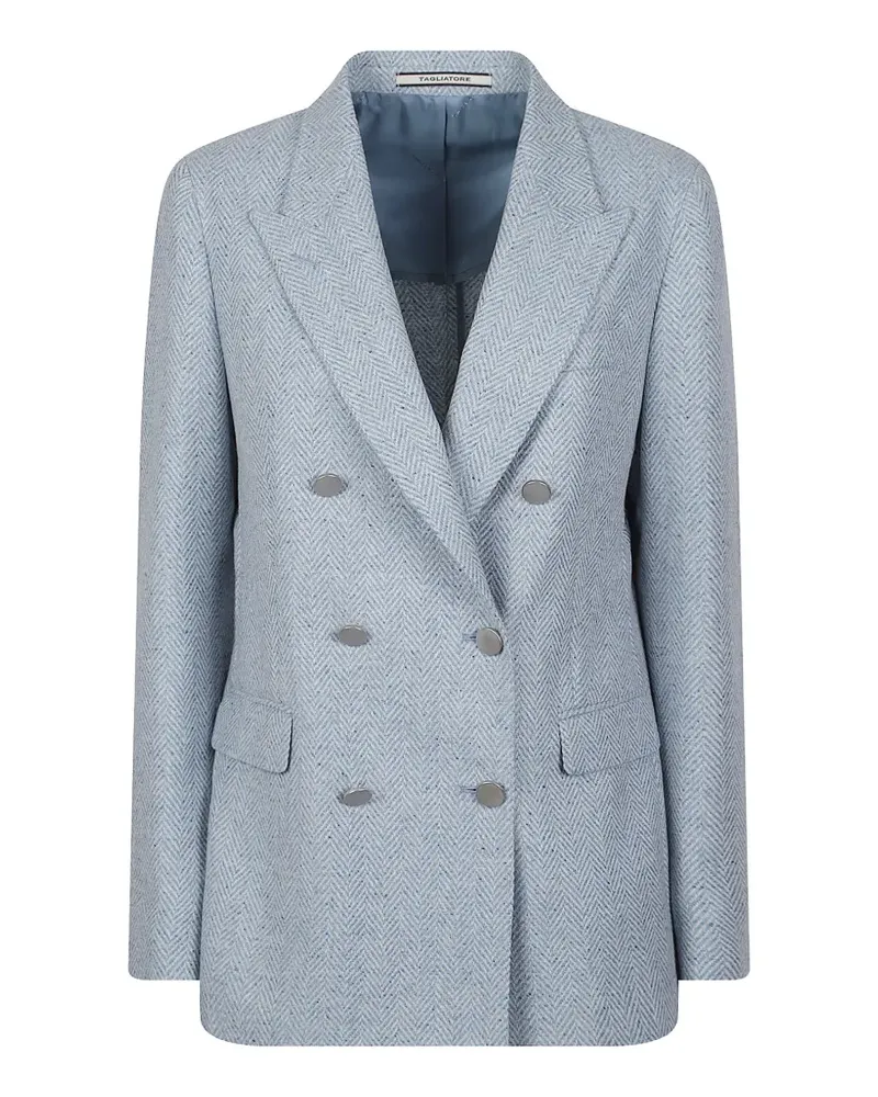 Tagliatore Sakko mit Fischgrätenmuster - Blau Blau
