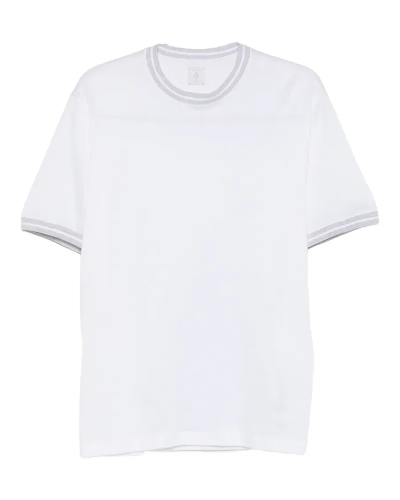 Eleventy T-Shirt mit Kontrastdetails - Weiß Weiß