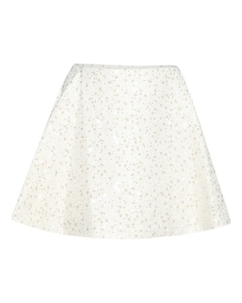 David Koma Bouclé-Minirock in A-Linie mit Pailletten - Weiß Weiß