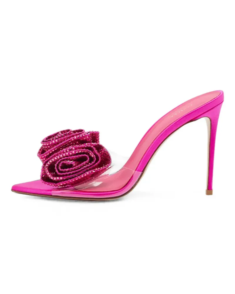 Le Silla Sandalen mit Rosenapplikation - Rosa Rosa