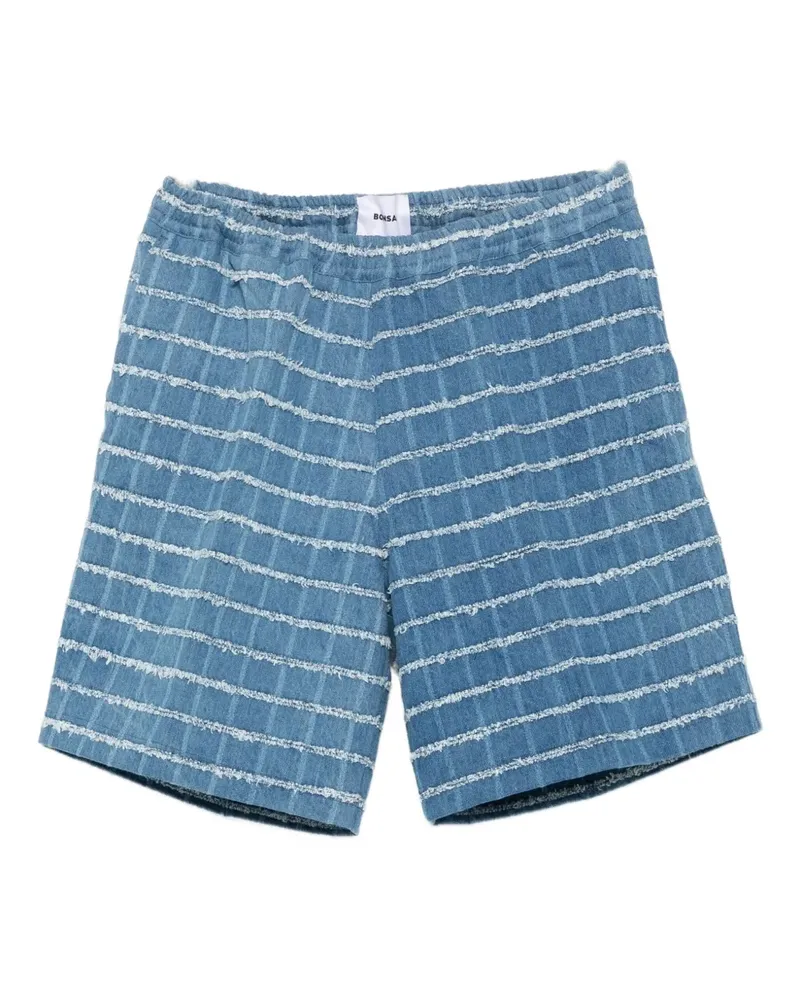 BONSAI Karierte Jeans-Shorts - Blau Blau