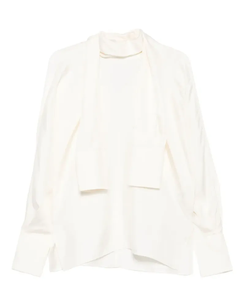 Róhe Bluse mit Schaldetail - Weiß Weiß