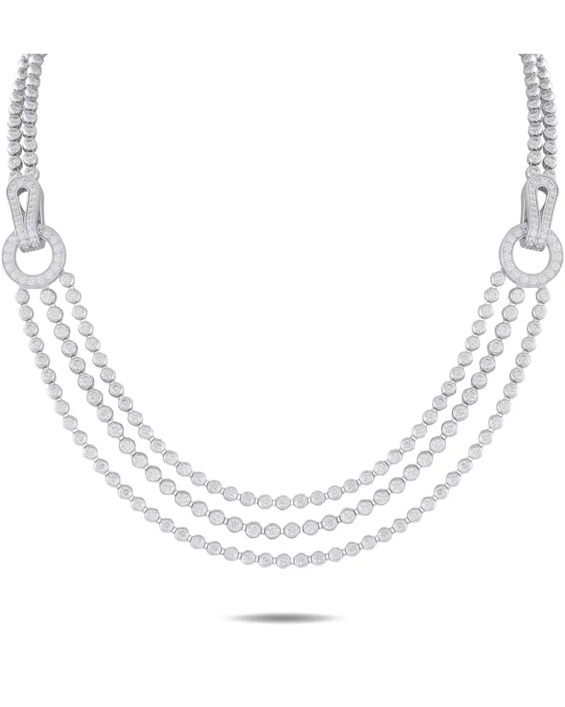 Cartier 18K white gold Agrafe diamond necklace - Silber Silber