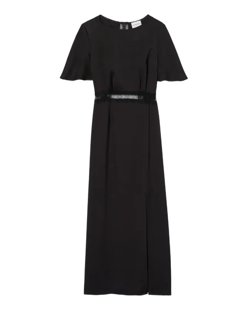 Claudie Pierlot lace-trim open-back maxi dress - Schwarz Schwarz