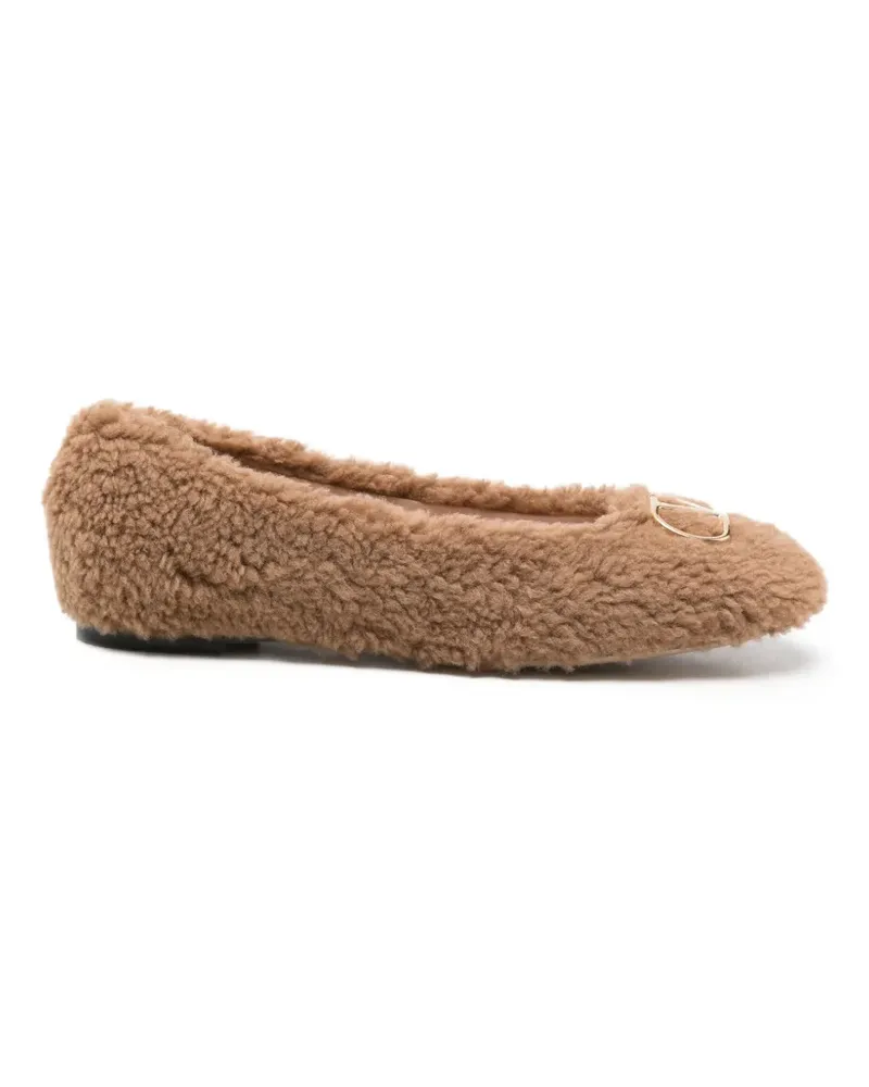 Valentino Garavani Ballerinas mit Shearling-Effekt - Braun Braun