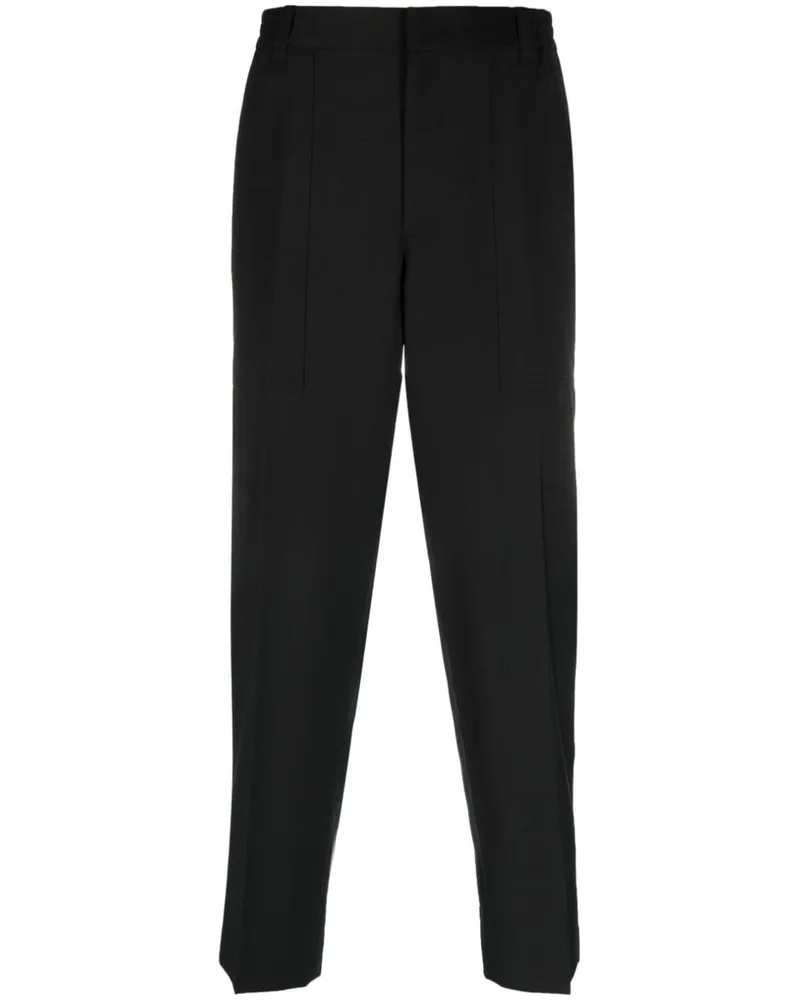 Helmut Lang Halbhohe Straight-Leg-Hose - Schwarz Schwarz