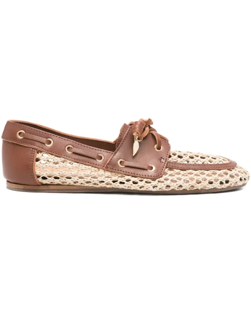 Ancient Greek Sandals Plaria Segelschuhe mit Schnürung - Braun Braun