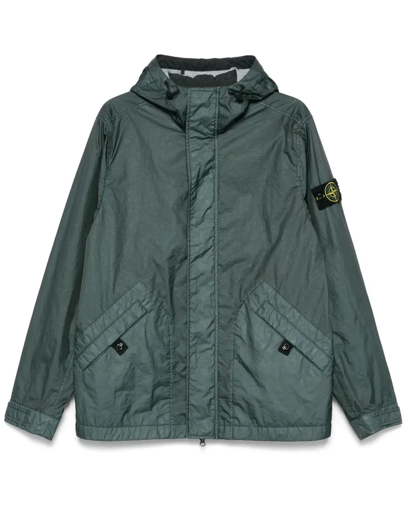 Stone Island Kapuzenjacke mit Kompass-Patch - Grün Grün