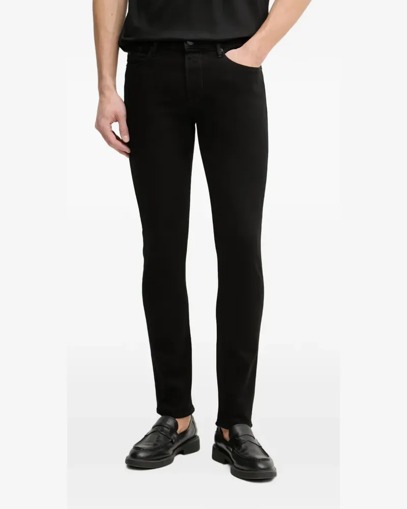 Emporio Armani logo-plaque skinny jeans - Schwarz Schwarz
