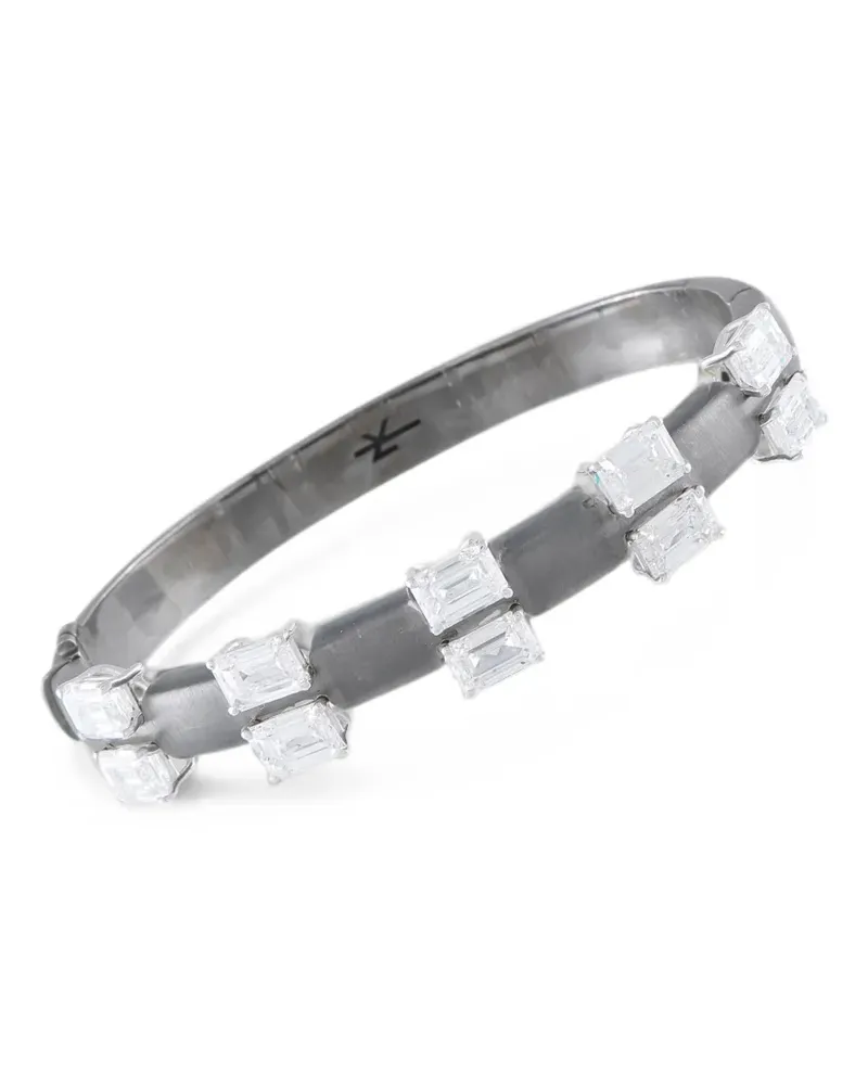 Nikos Koulis diamond-embellished bangle - Schwarz Schwarz