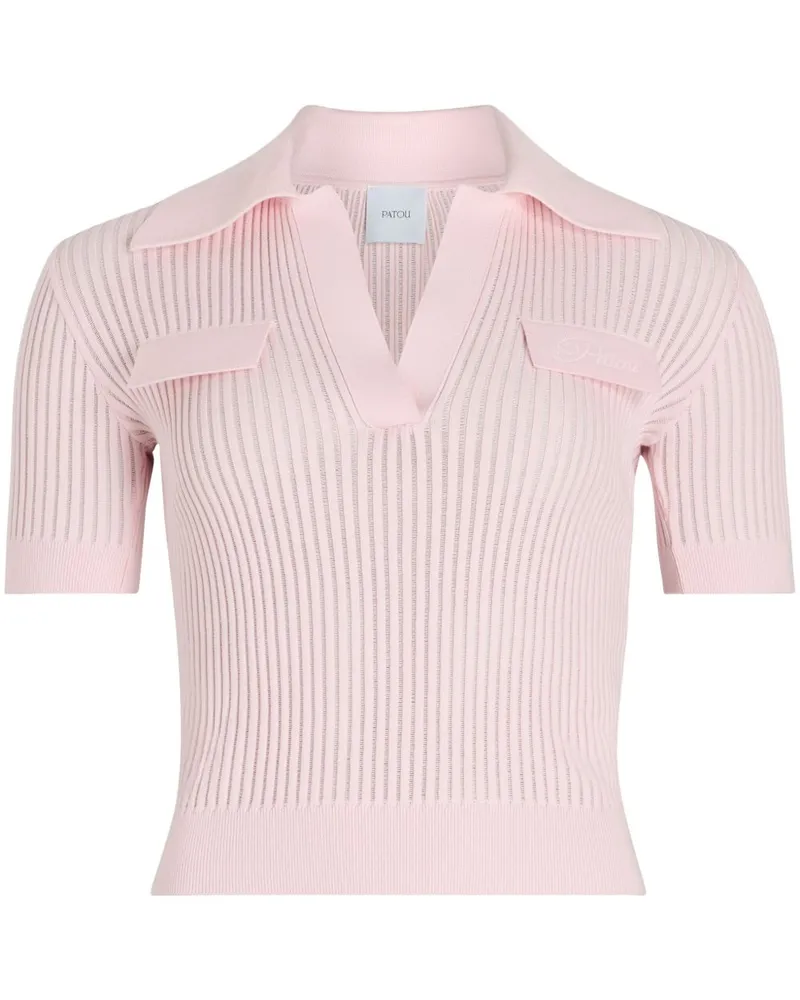 Patou Poloshirt aus geripptem Strick - Rosa Rosa