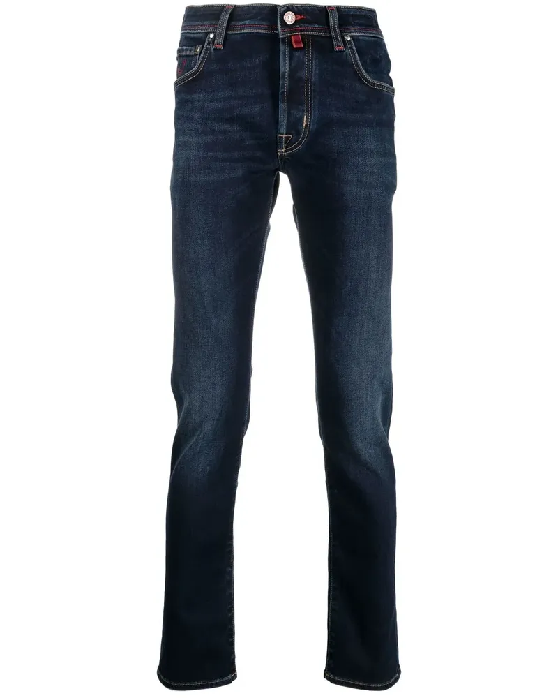 Jacob Cohën Straight-Leg-Jeans mit Logo-Patch - Blau Blau