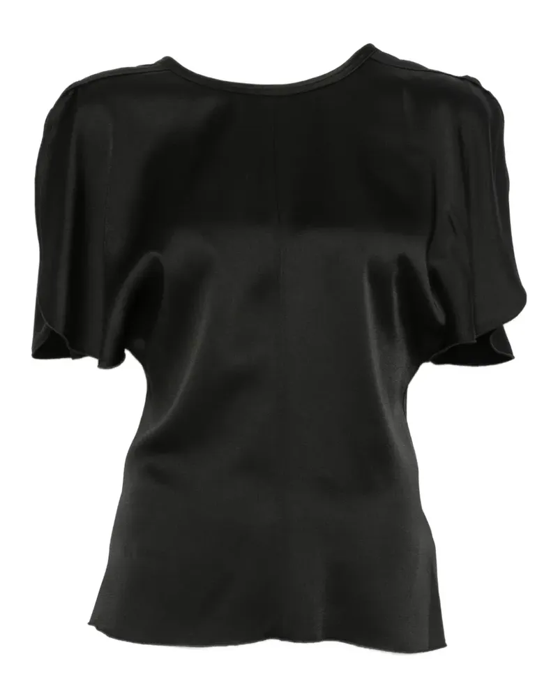 Victoria Beckham Wickeloberteil mit Satin-Finish - Schwarz Schwarz