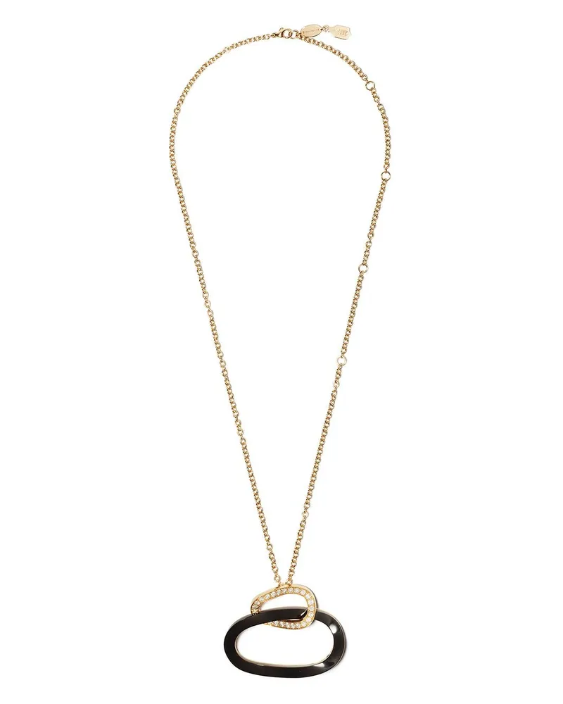 De Grisogono 18kt Rotgoldhalskette mit Diamantenanhänger und Emaille - Rosa Rosa