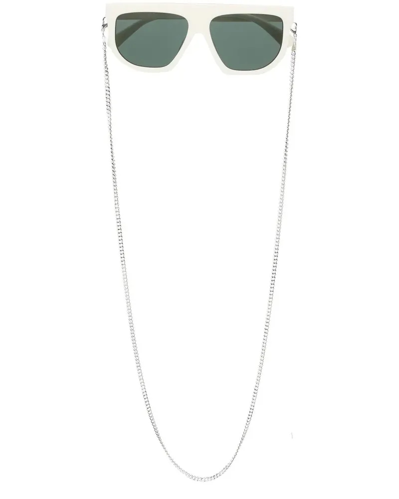 Stella McCartney Eckige Sonnenbrille mit Logo-Print - Nude Nude