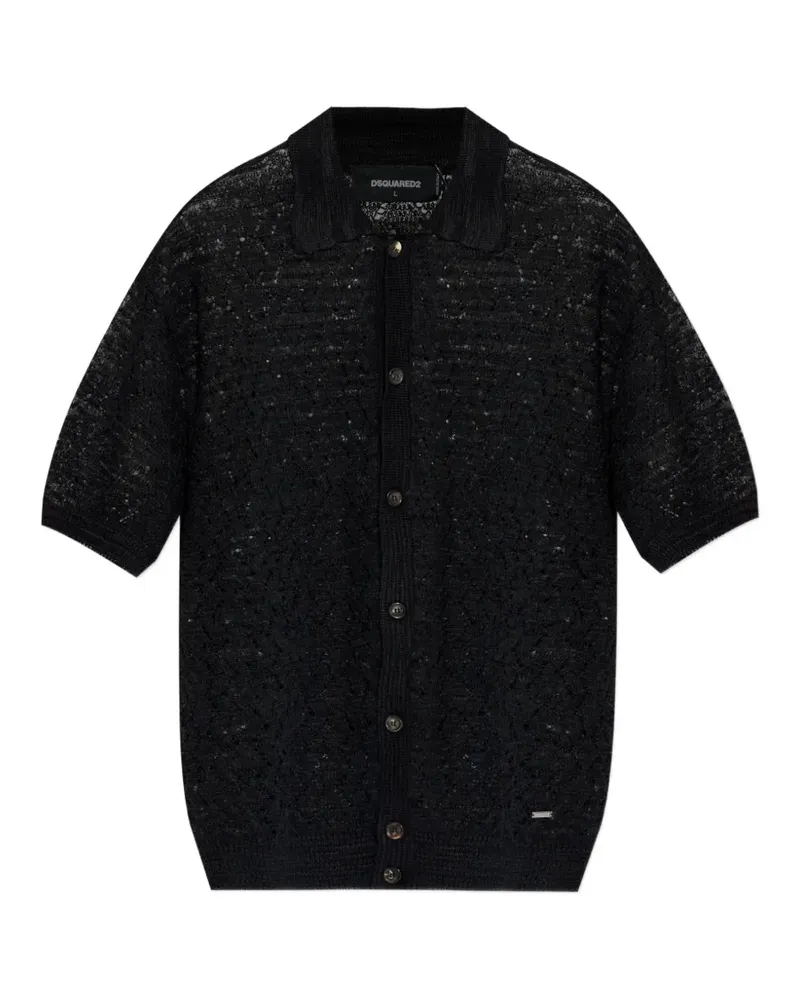 Dsquared2 button-up open-knit shirt - Schwarz Schwarz