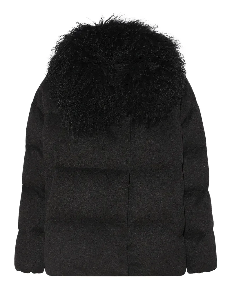 Yves Salomon Wattierter Mantel mit Shearling-Kragen - Schwarz Schwarz
