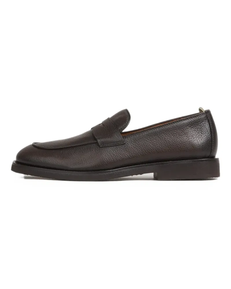 Officine Creative Italia Opera grainy leather loafers - Braun Braun
