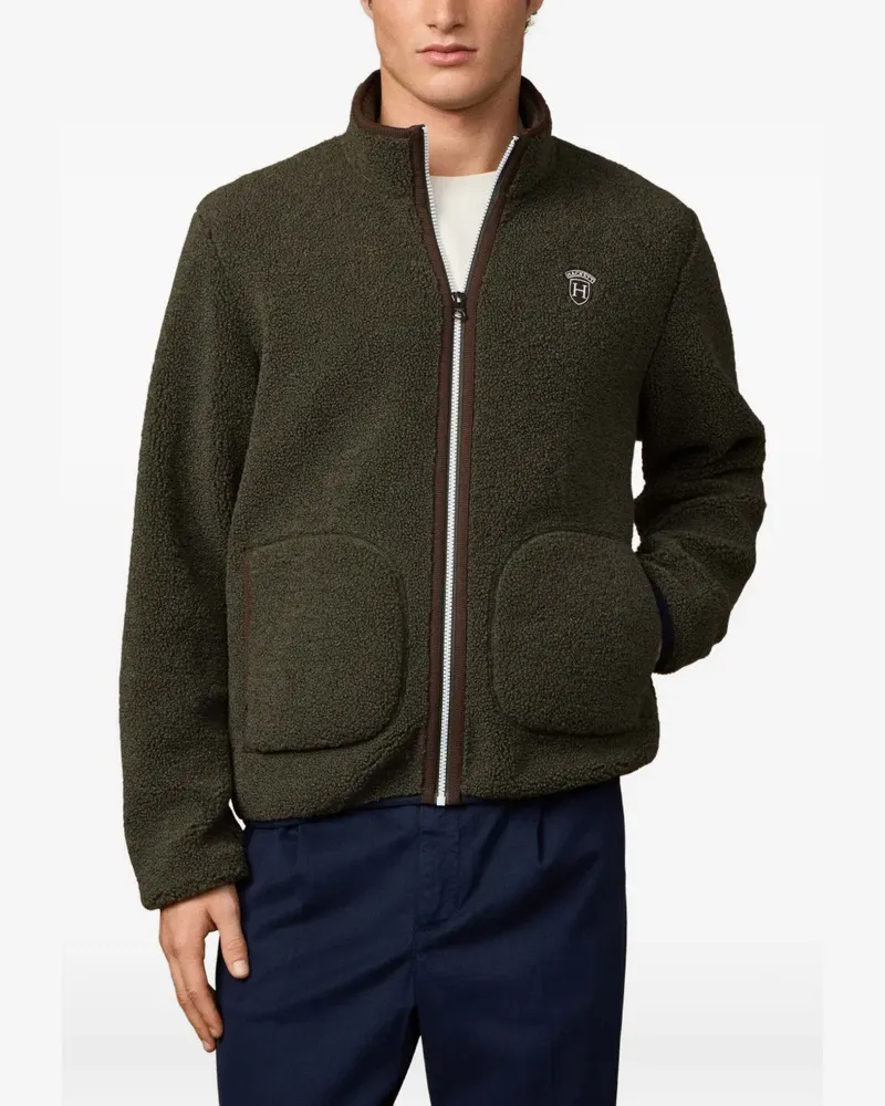 Hackett Jacke aus Heritage Badge-Teddy - Grün Grün