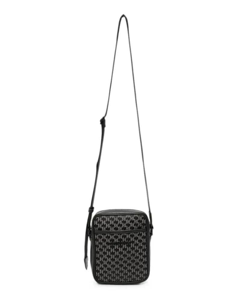 Karl Lagerfeld monogram-pattern messenger bag - Schwarz Schwarz