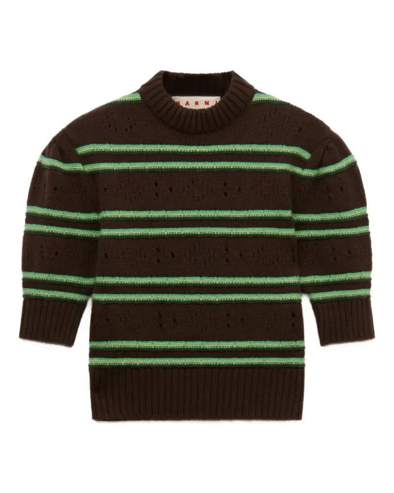 Marni brown cashmere jumper with openwork knit - Braun Braun