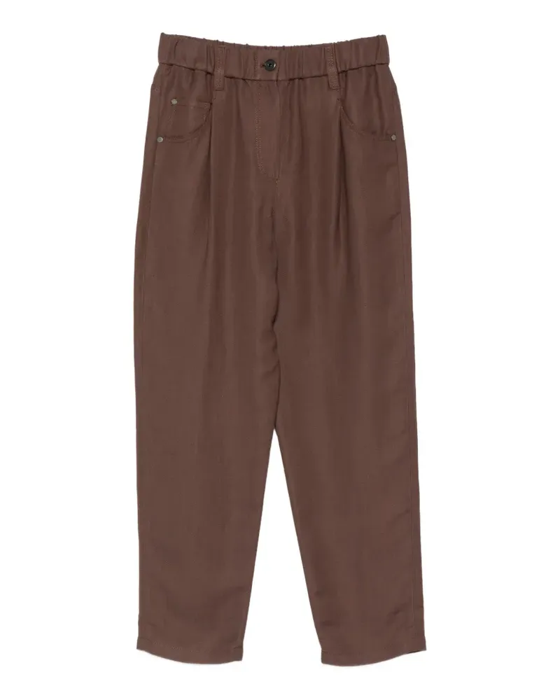 Brunello Cucinelli Gerade Hose mit Stretchbund - Braun Braun