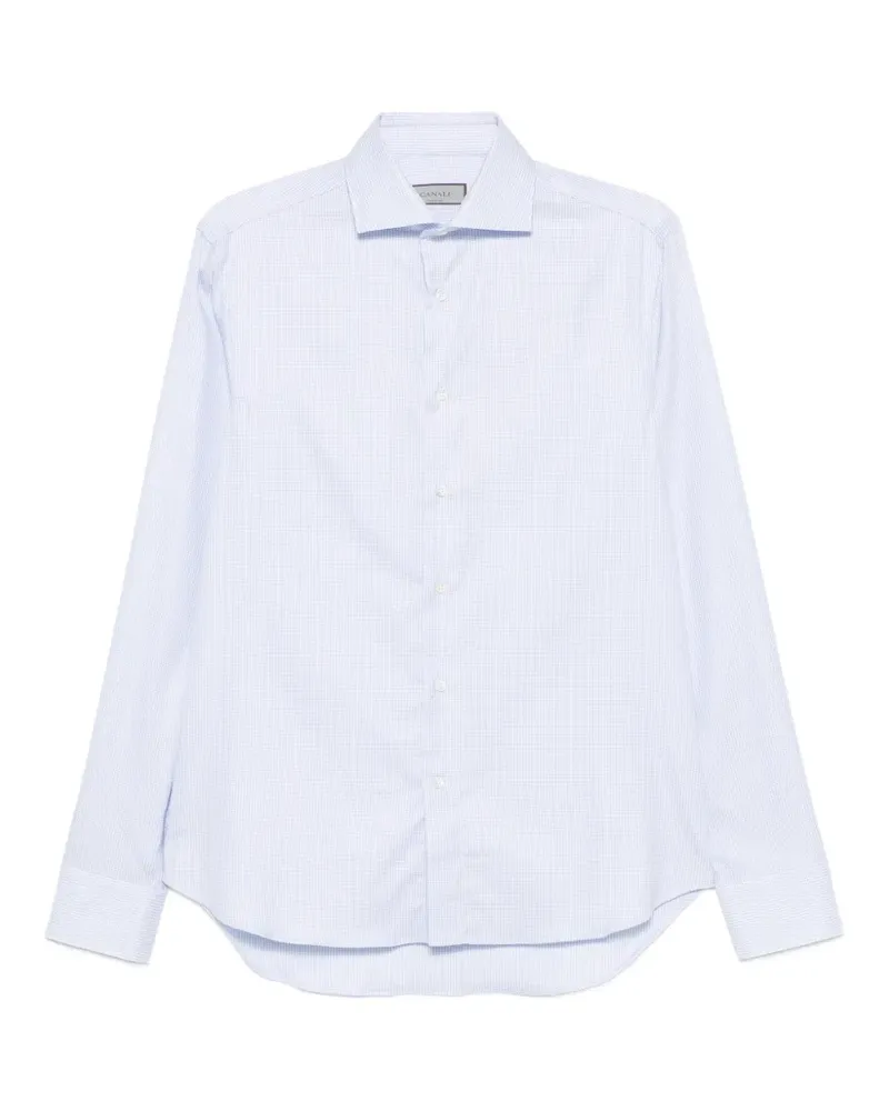 Canali Hemd mit Mikro-Karomuster - Blau Blau
