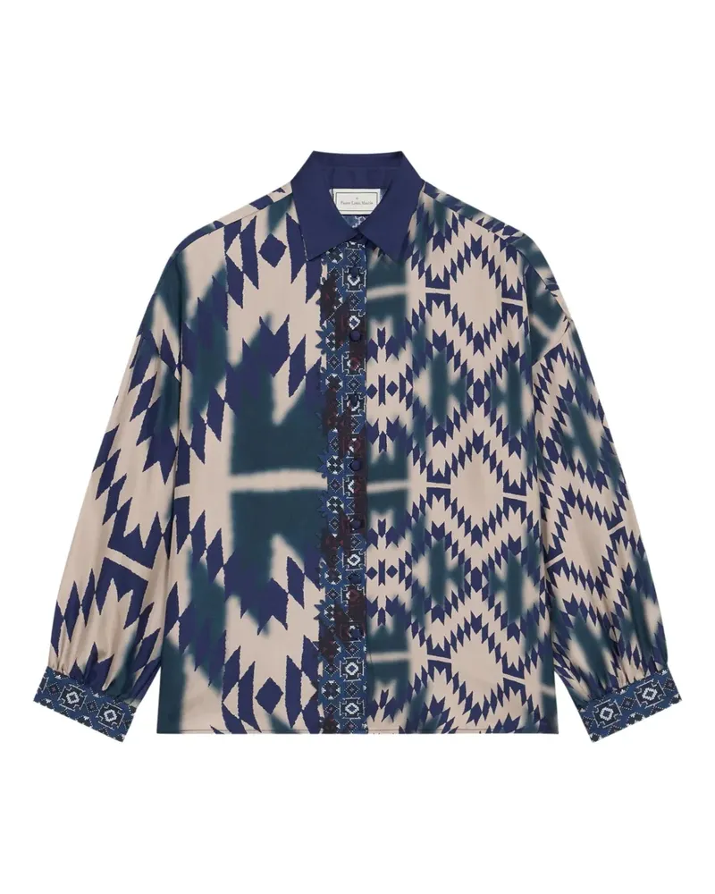 Pierre-Louis Mascia Cialda Hemd mit geometrischem Print - Blau Blau