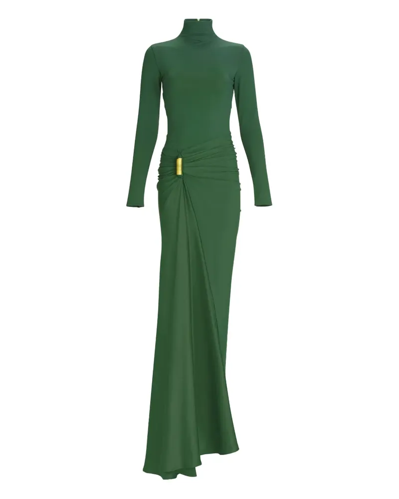 Silvia Tcherassi Lena Maxikleid mit Stehkragen - Grün Grün