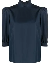 Câllas Milano Bluse mit Stehkragen Blau