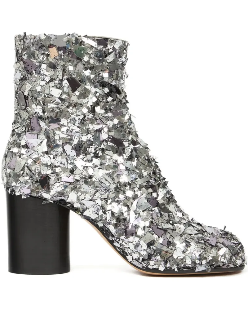 Maison Margiela Tabi Stiefeletten in Glitter-Optik - Silber Silber