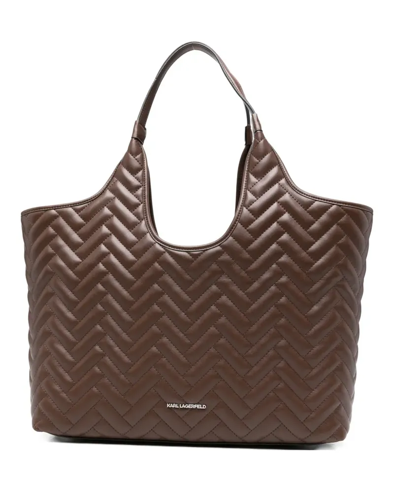 Karl Lagerfeld K/Brick quilted tote bag - Braun Braun