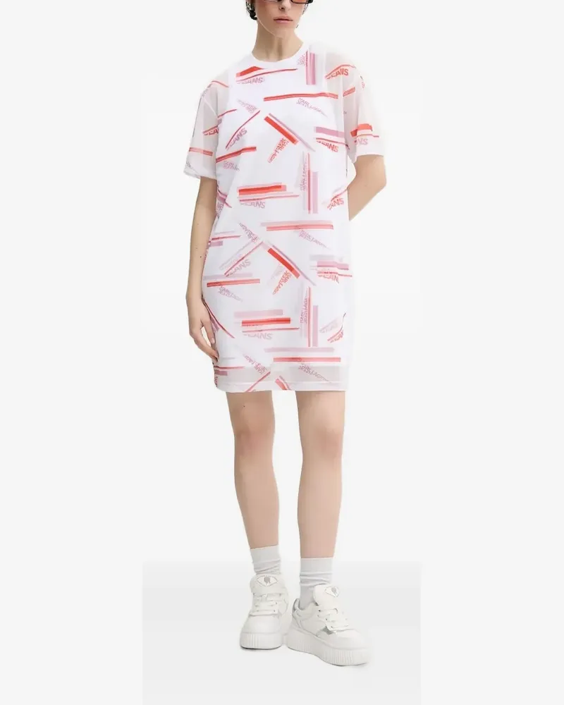 Karl Lagerfeld Minikleid mit Logo-Print - Weiß Weiß